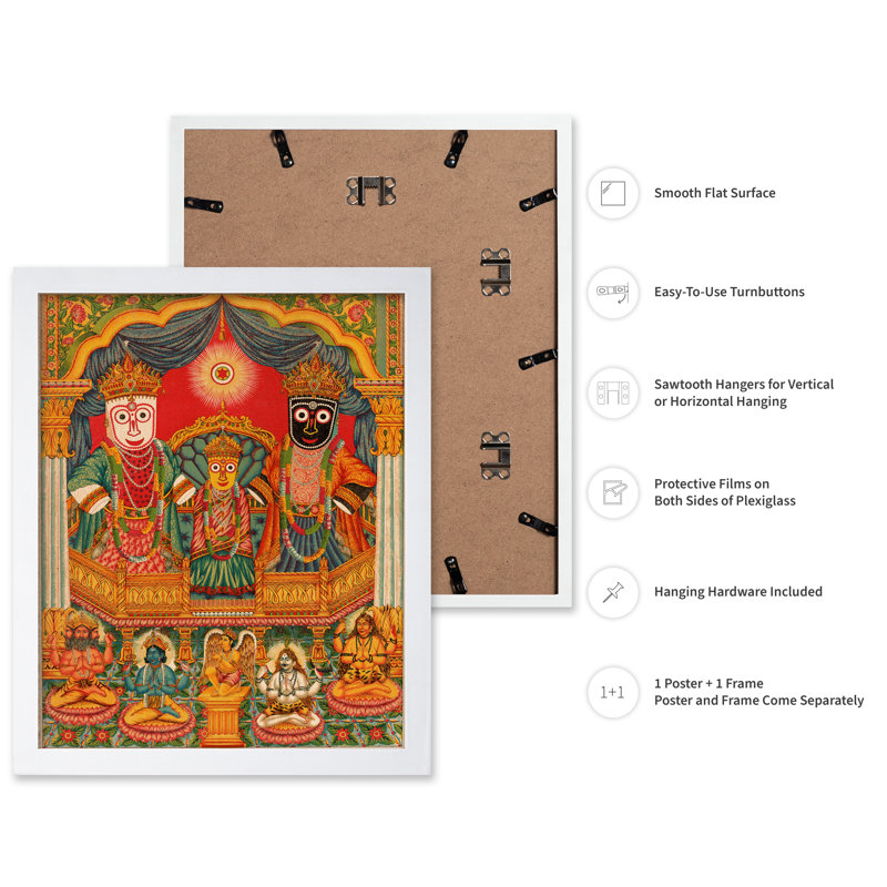 Krishna, maître du monde, H 24 po x l 32 po, Affiche, Encadrement blanc