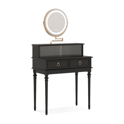 Makeup Vanity with Light mirror,2 drawers