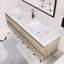 Meuble-lavabo double 72 po avec plateau en résine et 4 tiroirs à fermeture en douceur 72 po-172998612