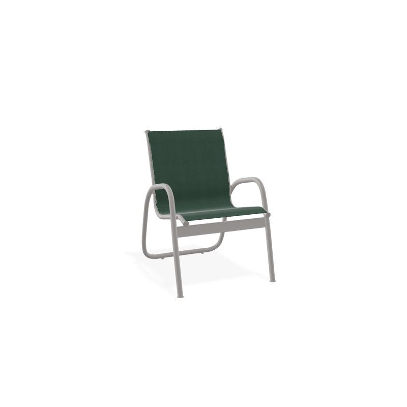 Fauteuil de patio Gardenella, Vert forêt 22D Sunbrella® vert, Gris chaleureux texturé