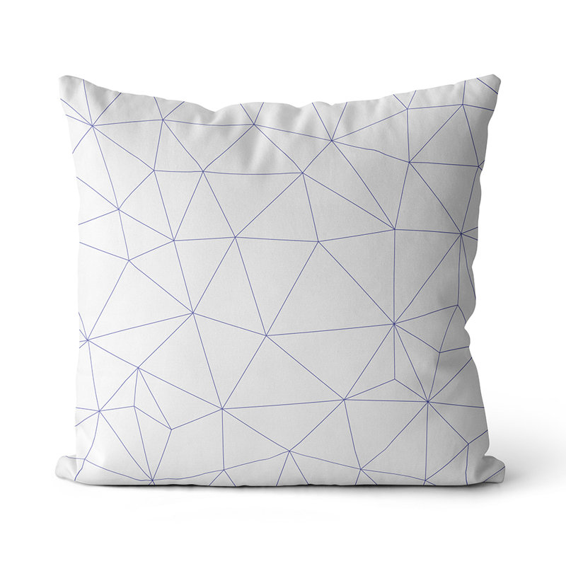 Geometric Throw Pillow, White and purple