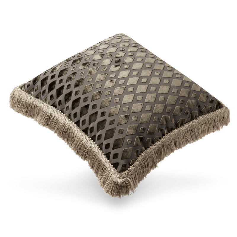 Housse et insert de coussin carré gris anthracite chic, Bronze