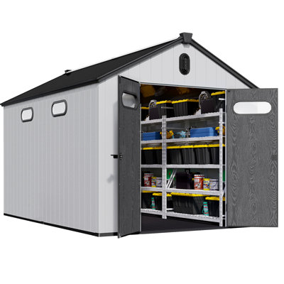 8 pi L 12 pi. D Remise de rangement en plastique avec plancher