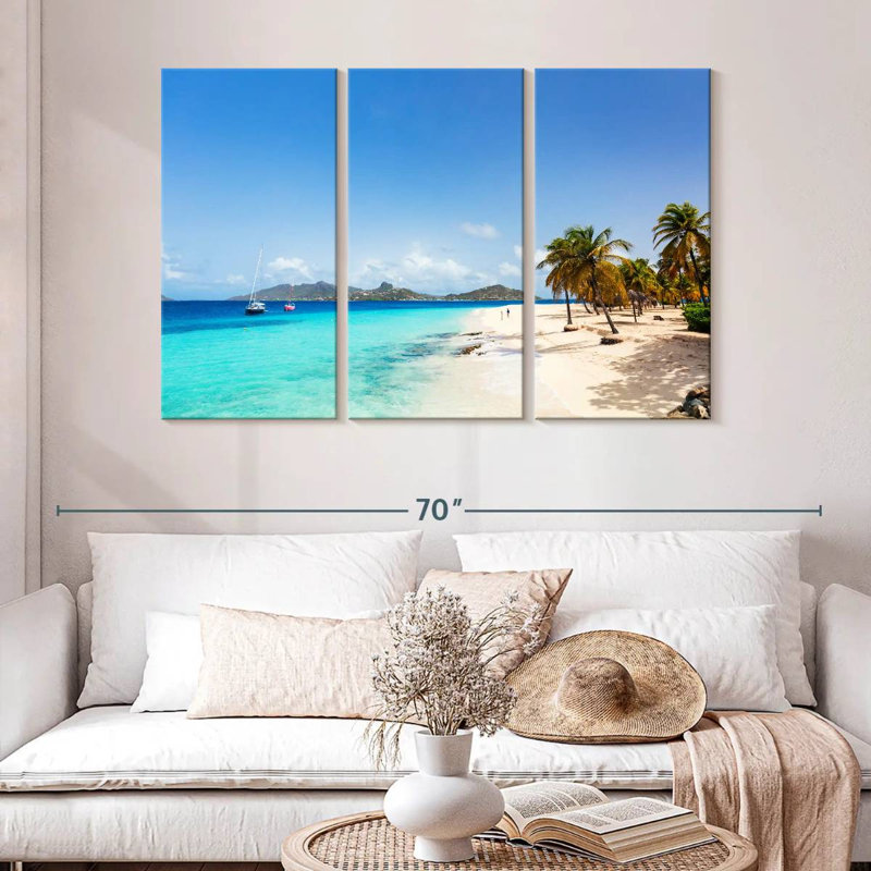 Gillard, plage tropicale paradisiaque, H 32 po x l 50 po