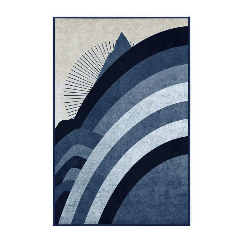 Tapis gris moelleux moelleux Art Deco, 5 x 7