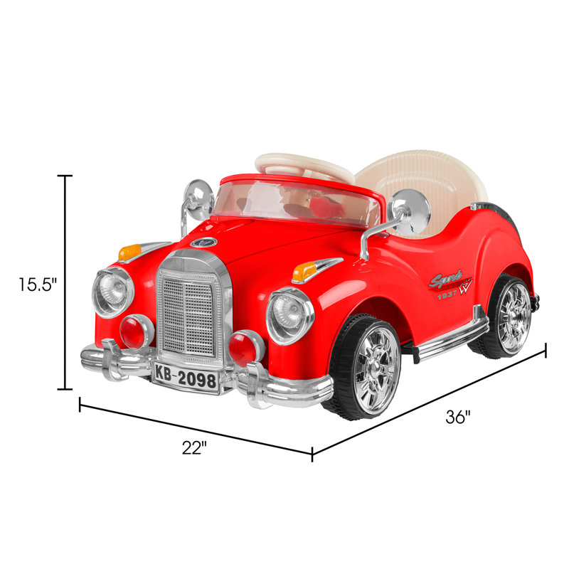 Red 6V Battery Powered Classic Ride-On Car with Remote