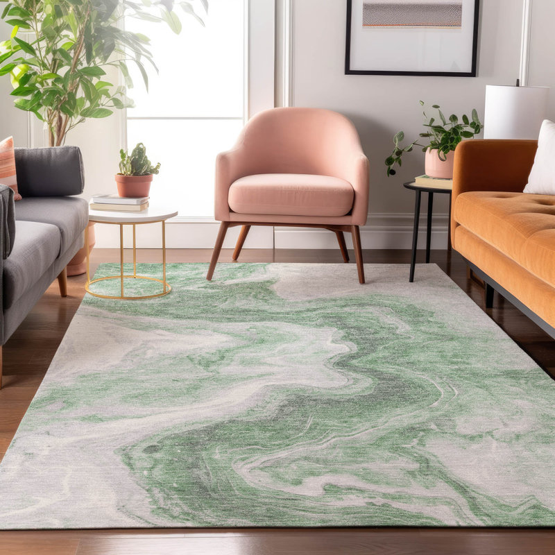 Tapis abstrait lavable à la machine de qualité supérieure Metinaro AMF1706, Rectangle 2 pi 6 po x 3 pi 10 po