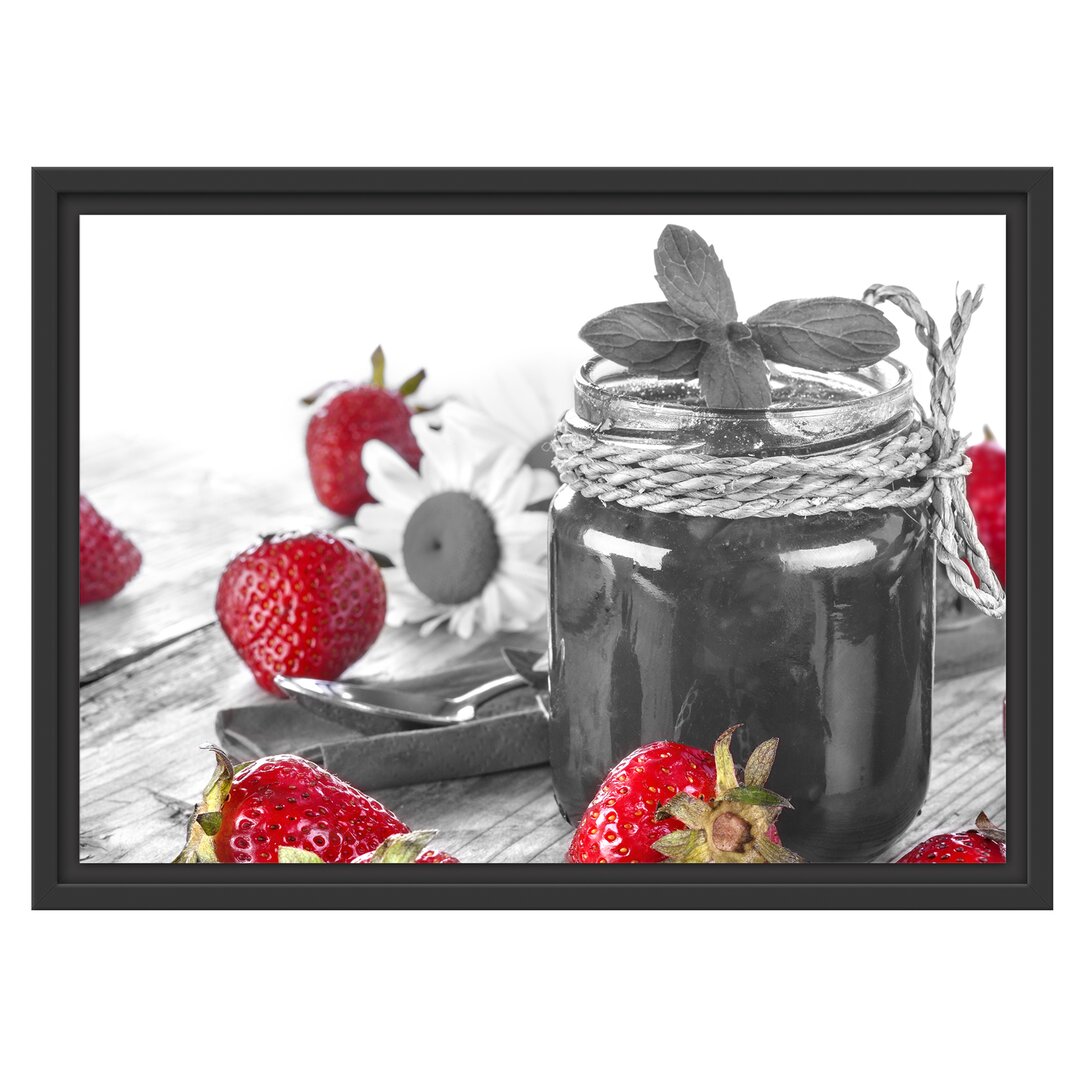 Gerahmtes Wandbild Erdbeeren Marmelade