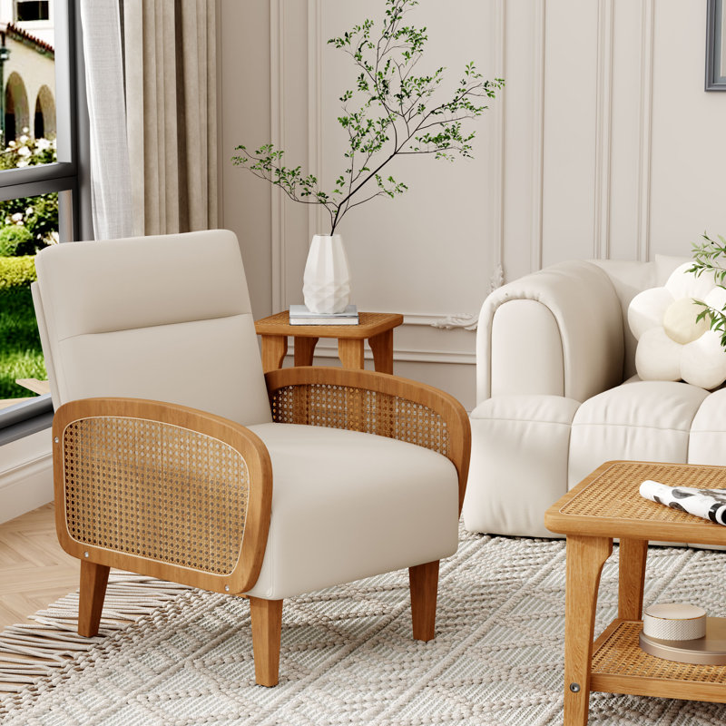 Upholstered Accent Chair, Beige