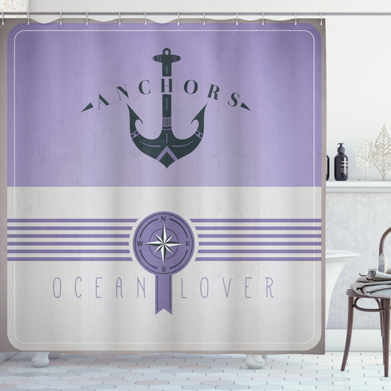 Shower Curtain with Hooks Included, 70" H x 69" W, Slate Blue