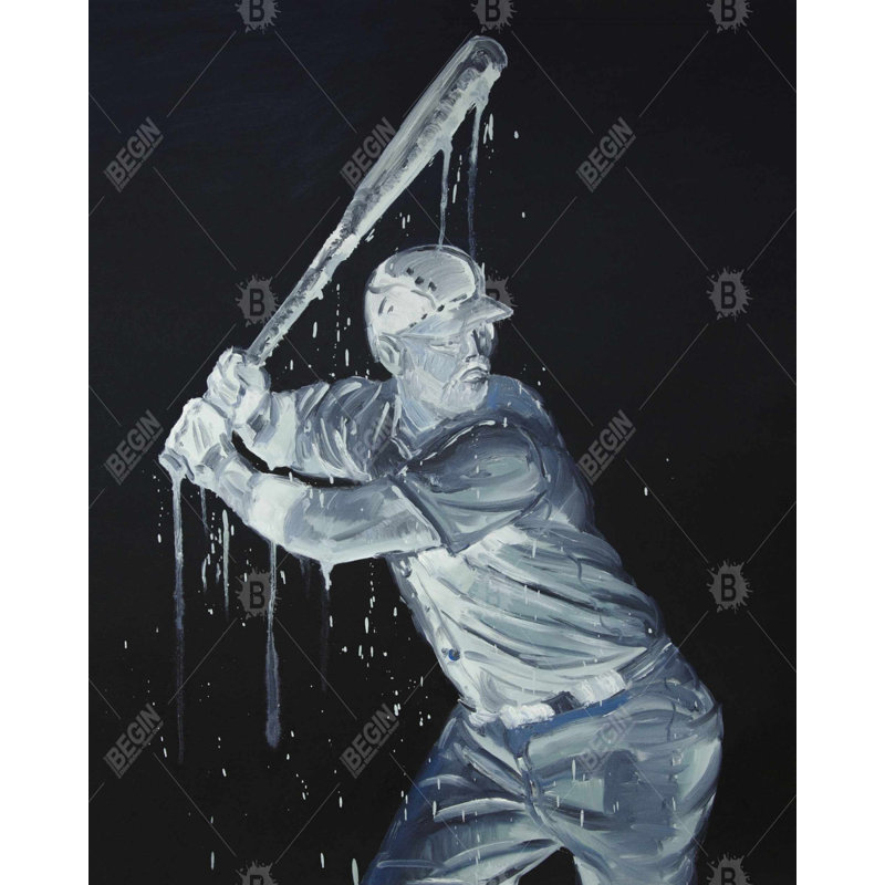 Baseball Player Print On Canvas