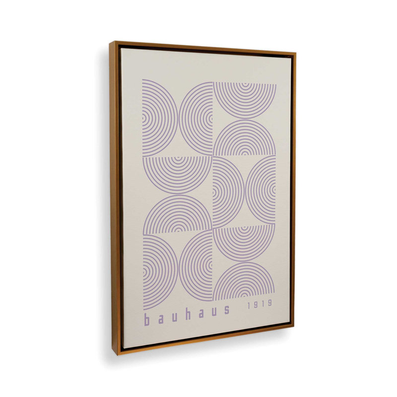 Mauve Bauhaus Composition I, reproduction sur toile dans un cadre, H 18,75 po x l 12,75 po, Or poli
