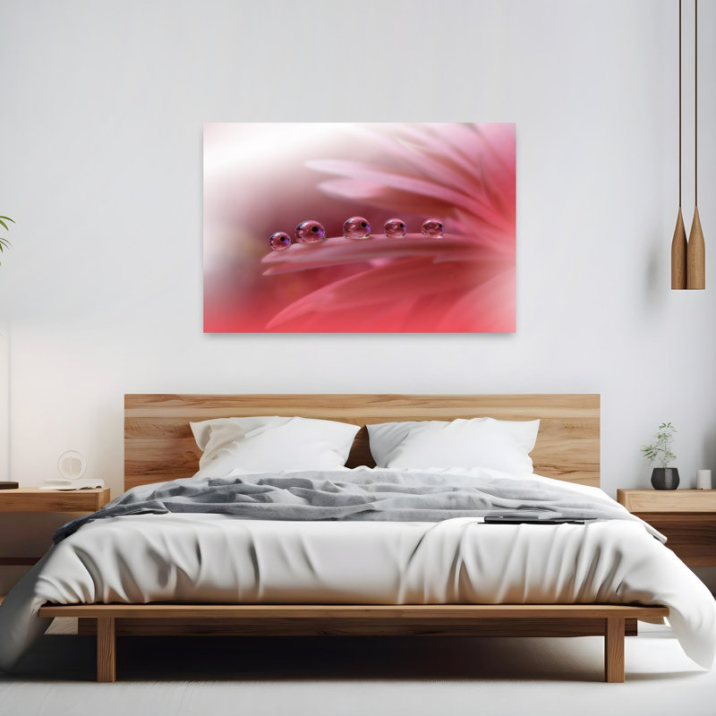 Pink Petal Drops Abstract Colorful Delicate Flower Nature Wall Art Print by Juliana Nan - Print, 101.6cm H x 152.4cm W