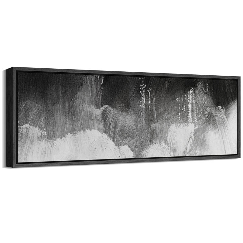 «Minimal Landscape», impression abstraite encadrée sur toile, H 20 po x l 60 po, Noir, noir, noir, noir