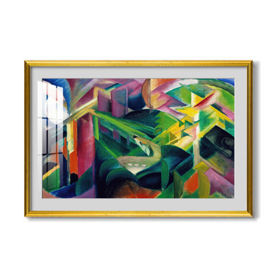 Cerfs dans un jardin monastique (Reh im Klostergarten), 1912 - Franz Marc - Estampe encadrée sur mesure