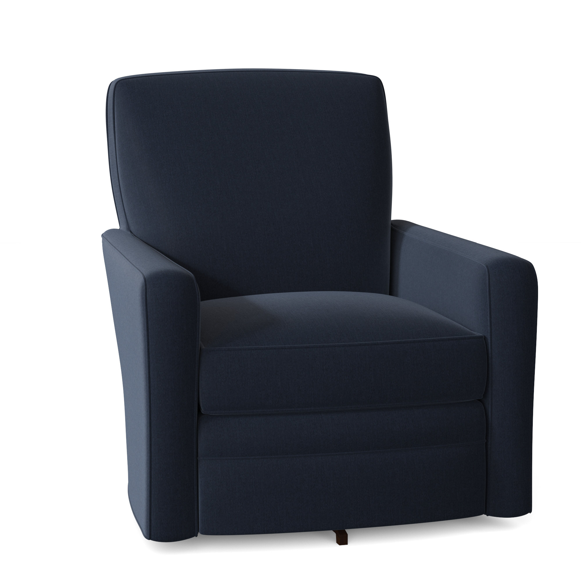 Idana Upholstered Swivel Armchair, Peyton Navy Performance Twill, No