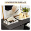 Grande commode anti-basculement à 5 tiroirs avec poignées en or rose, commode en bois noir pour la chambre à coucher, rangement dans l'entrée du salon