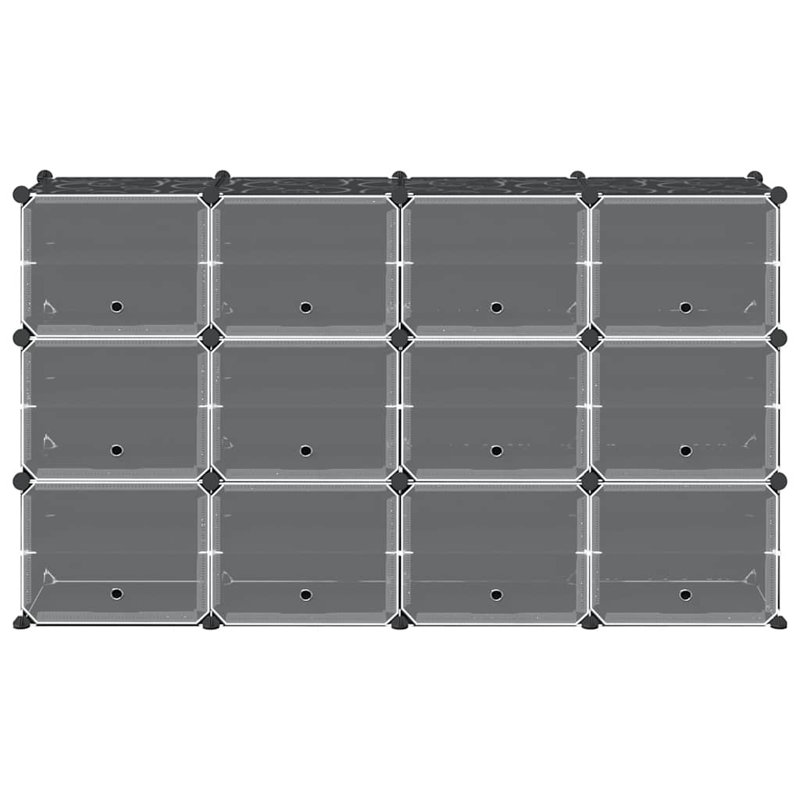 vidaXL Storage Cube Organizer Black Polypropylene Large Modular