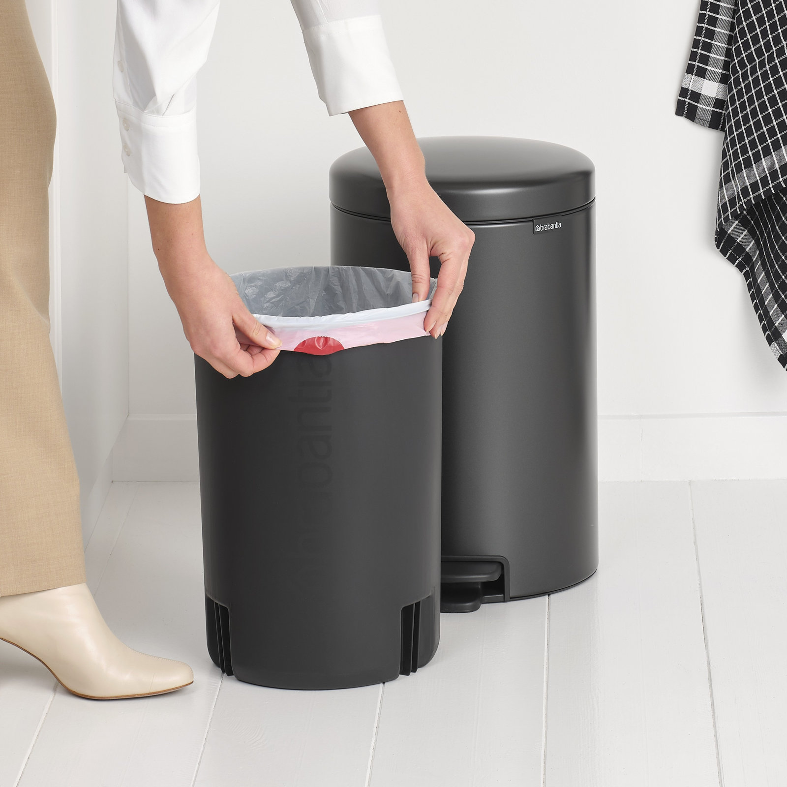 Brabantia Newicon 5.3gal Step-On Can, Confident Gray
