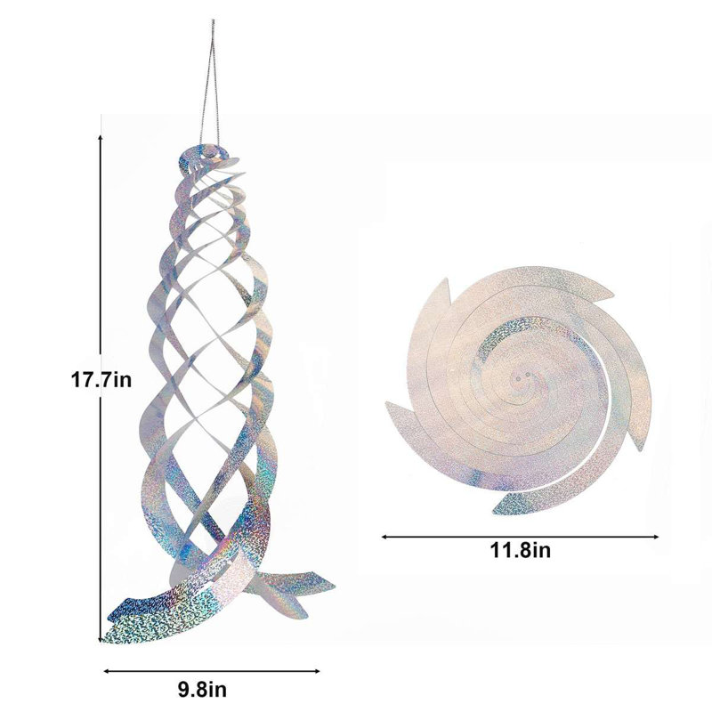 Demick Bird Repellent Spiral Reflectors Hanging Reflective Bird Scare Deterrent Devices