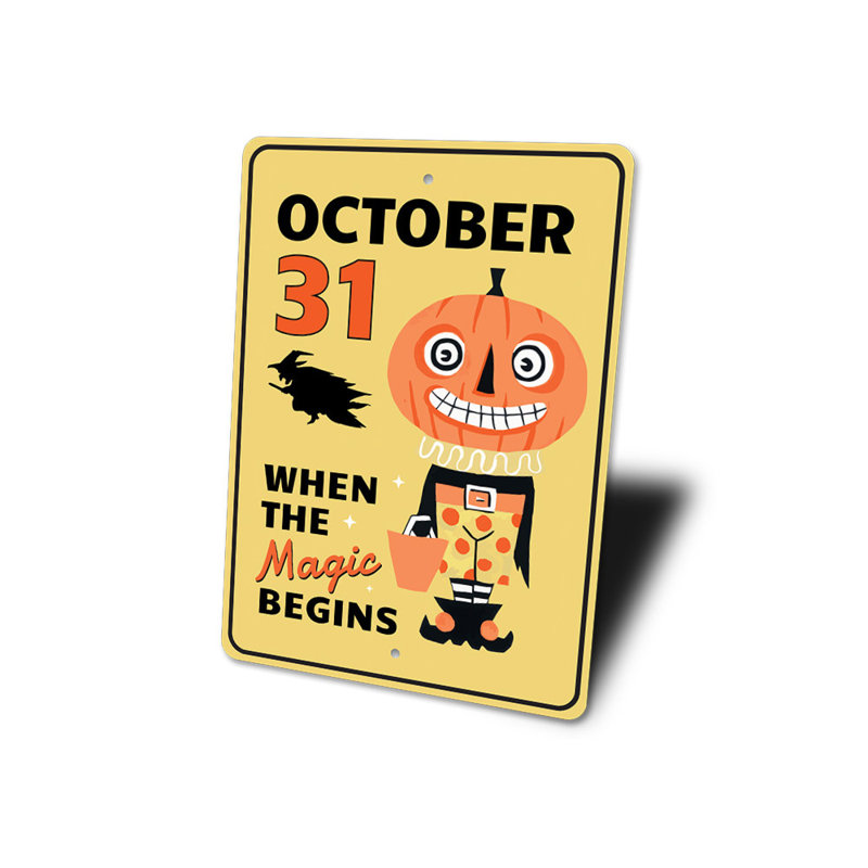 Plaque en aluminium du 31 octobre, H 14 po x l 10 po x P 0,04 po