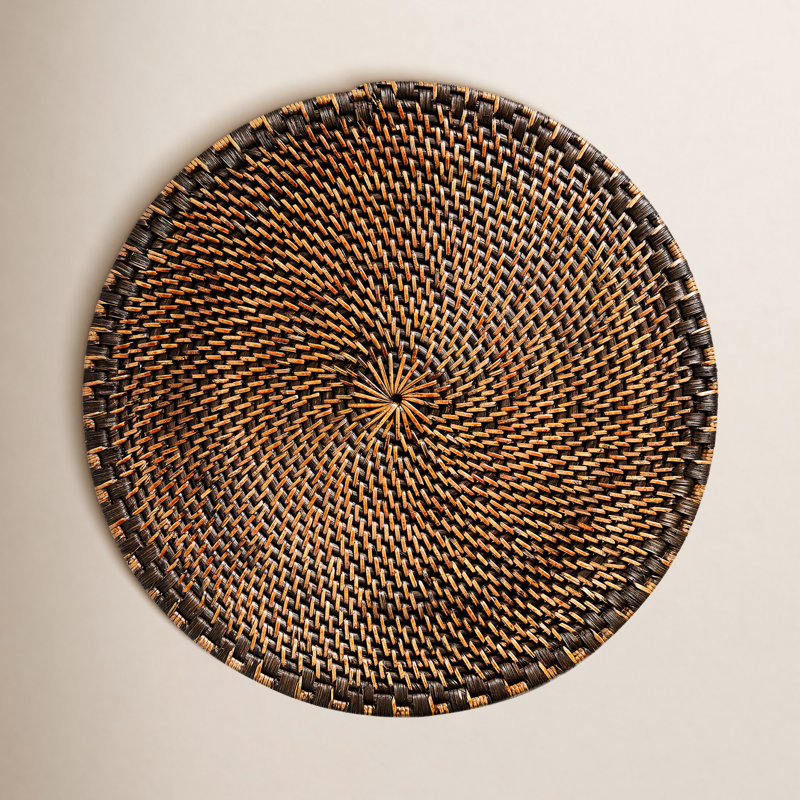 Plat de service en jute / rotin Zadia, Marron