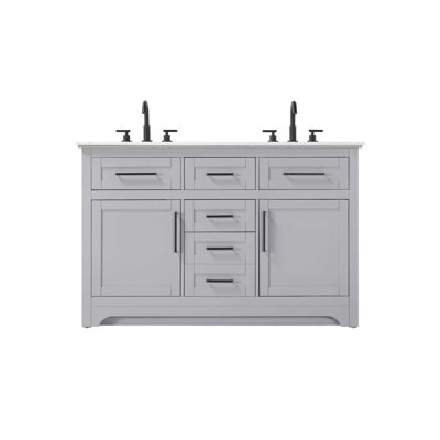 Meuble-lavabo double 54 po gris