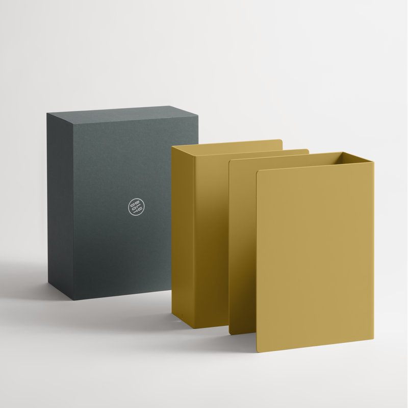 Tabs Office Bookends, Ochre