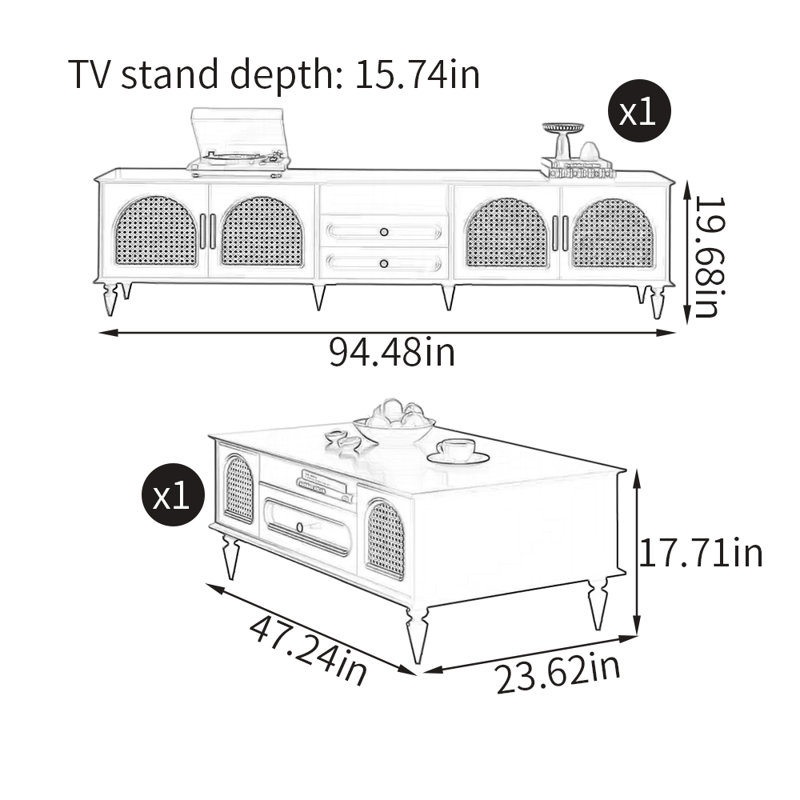 Combinaison de table basse American American