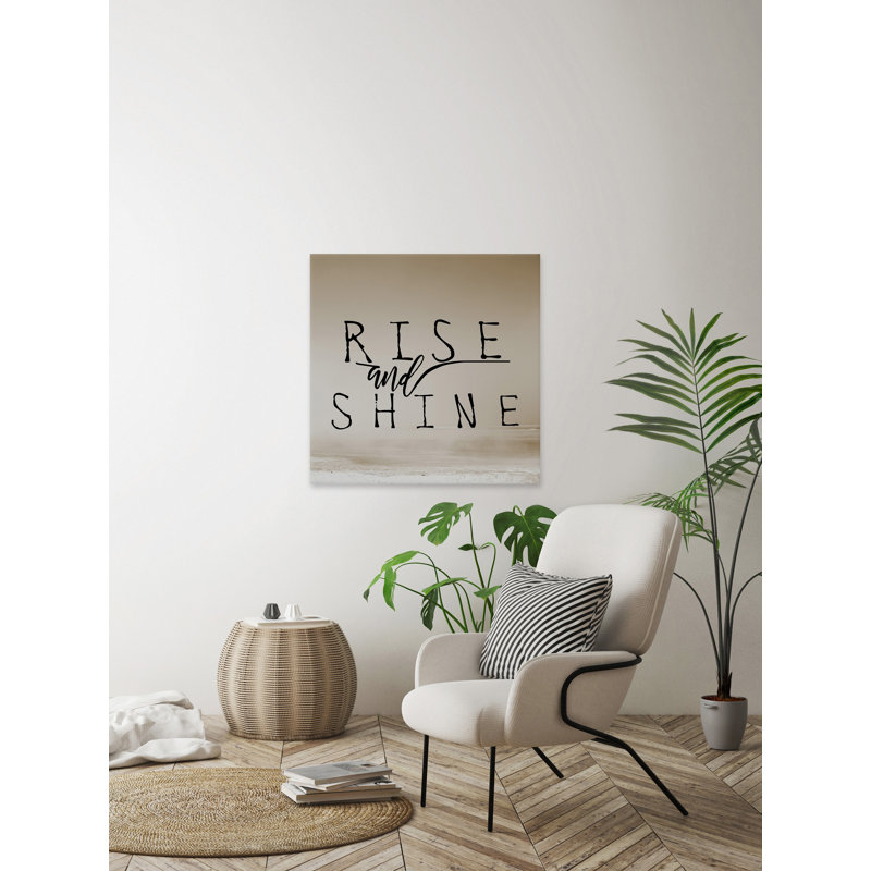 «Rise And Shine Folks», art textuel sur toile, H 18 po x l 18 po x P 1,5 po