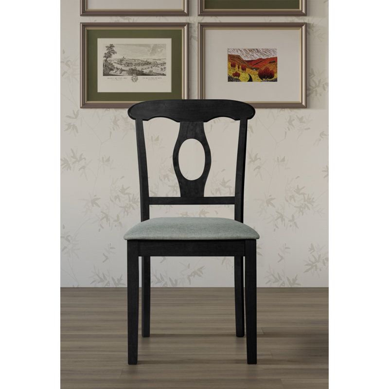 Alnesha 18.7'' H Fabric Upholstered Side Chair, Black