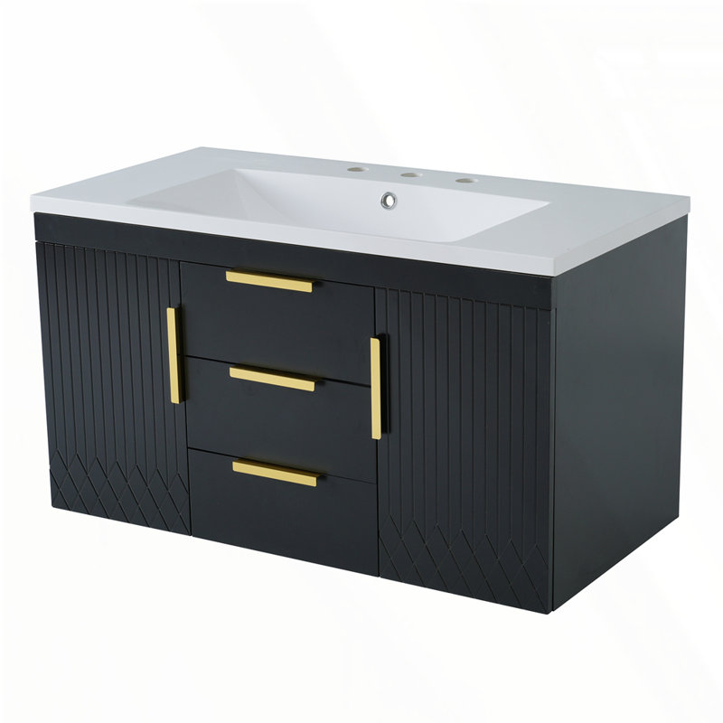 Meuble-lavabo mural 36 po avec lavabo en résine