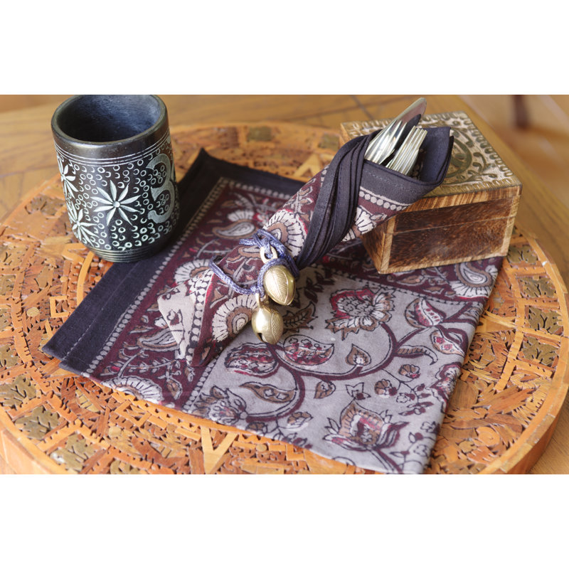 Earth Dabu Cotton Floral Square Napkin