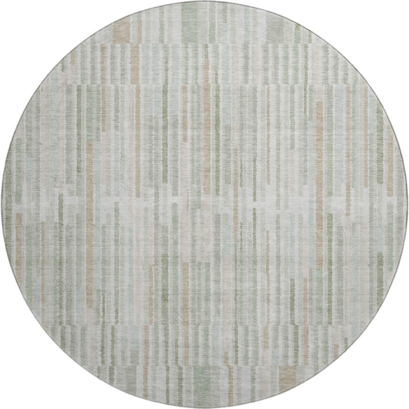 Premium Machine Washable Mayfield AMF2102 Striped Rug, 2'3" x 7'6" Runner, Khaki