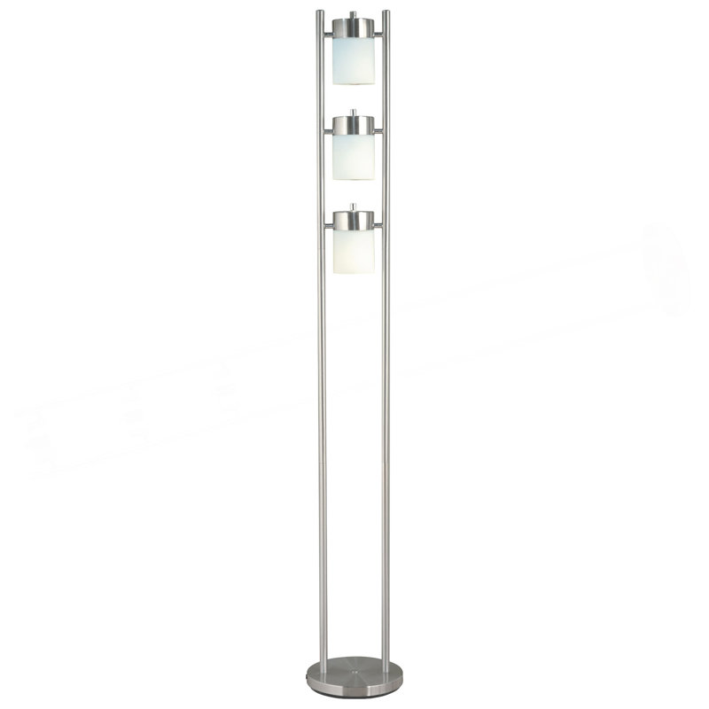 65 po H 3-WHITE-HEAD AVEC DEUX FAÇONS RÉGLABLES LAMPE DE Plancher (1 PC / NTC / 1,10 pi cu / 12,32 lb / pi³)