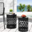 Table d'appoint d'extérieur en métal - Tables de bout en fer noir avec motif élégant, structure thermolaquée, sans assemblage moderne pour la décoration de jardin-893501691