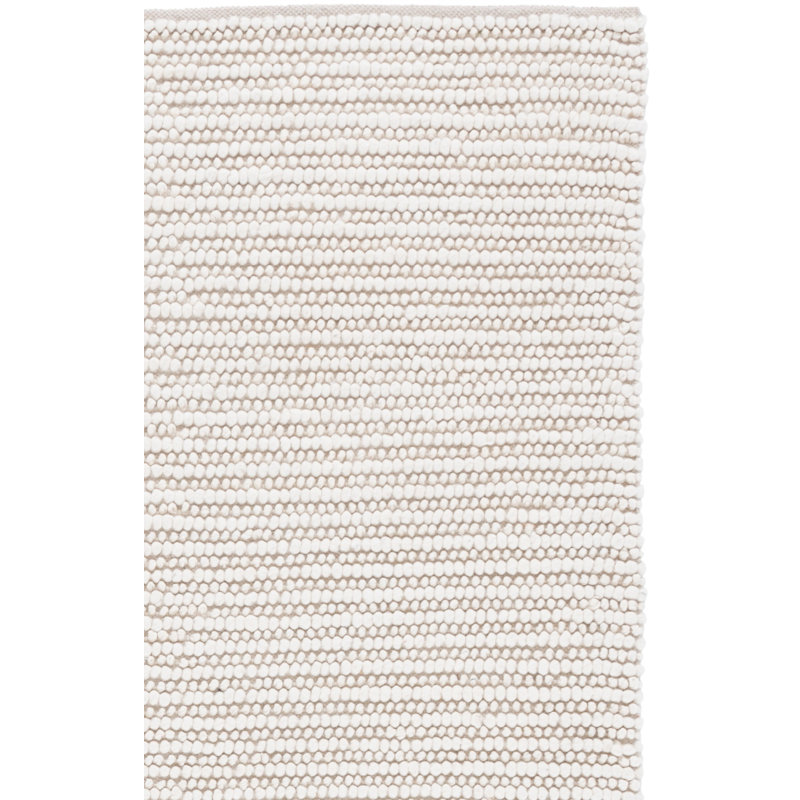 Tapis ivoire en laine / coton à motif plat Natura 287, Tapis de couloir 2 pi 3 po x 8 pi