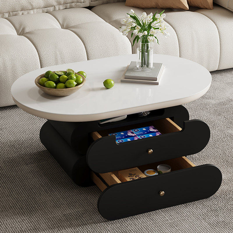 Table basse à panneau en pierre crème Wind Wind, H 17,71 po x L 43,3 po x l 27,55 po