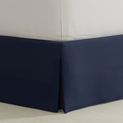 Bed Maker's No Lift Wrap Around Bed Skirt, 14" Drop, Twin, Navy