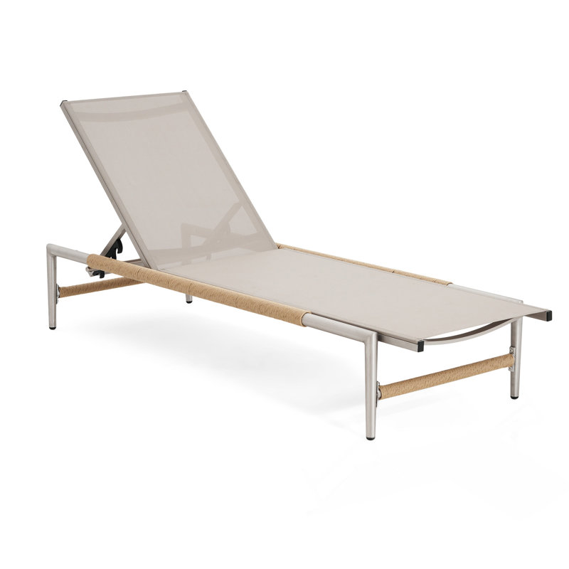 Chaise longue en aluminium robuste avec siège en filet respirant