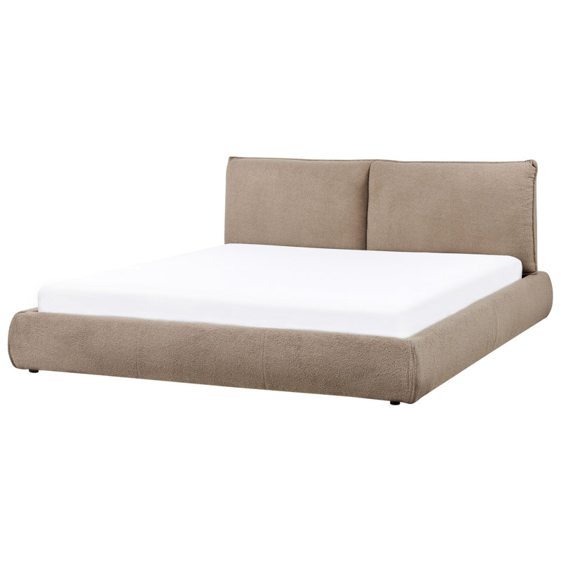 Bed Boucle VINAY 200 cm Taupe, Beige, Super King (6')