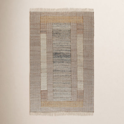 Misty Brown Ivory Geometric Jute Rug