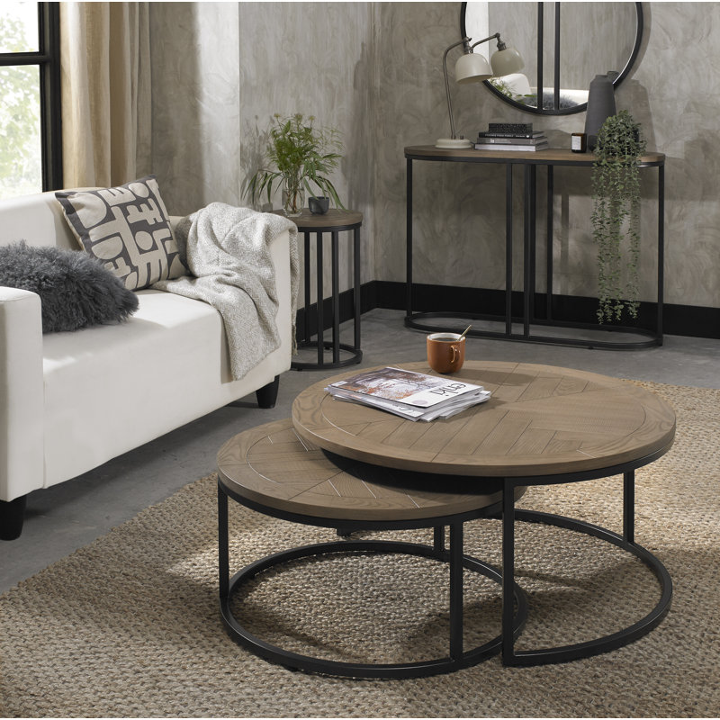 Arelle Frame Coffee Table, Brown, Black
