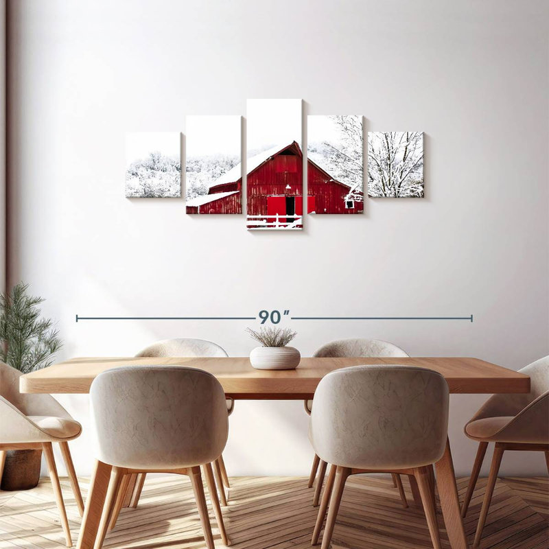 Winter Barn, 30" H x 68" W
