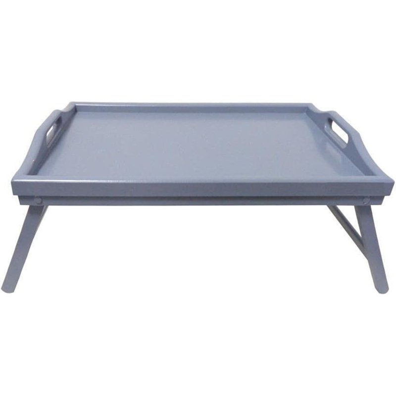 Soeren Rayon From Bamboo Tray Bed Tray Table with Handles And Foldable Legs Multipurpose Lap Tray (Grey)