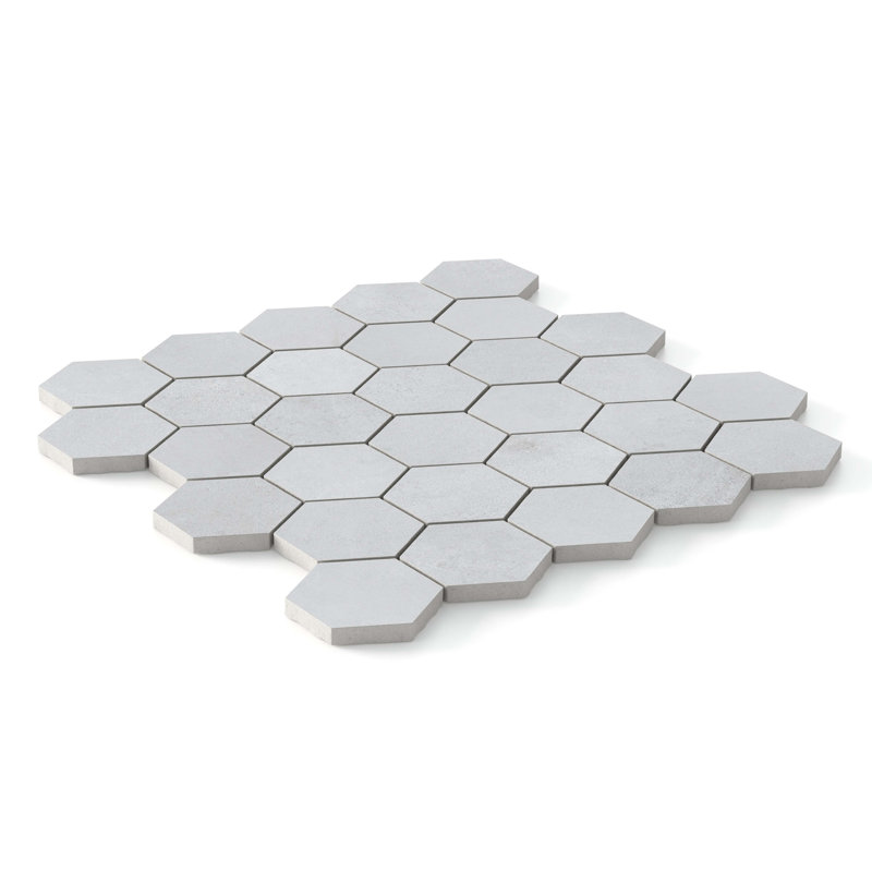 Mina Matte Hexagon Mosaic Wall & Floor Tile (.80 Sq. Ft. /Sheet), Light Gray