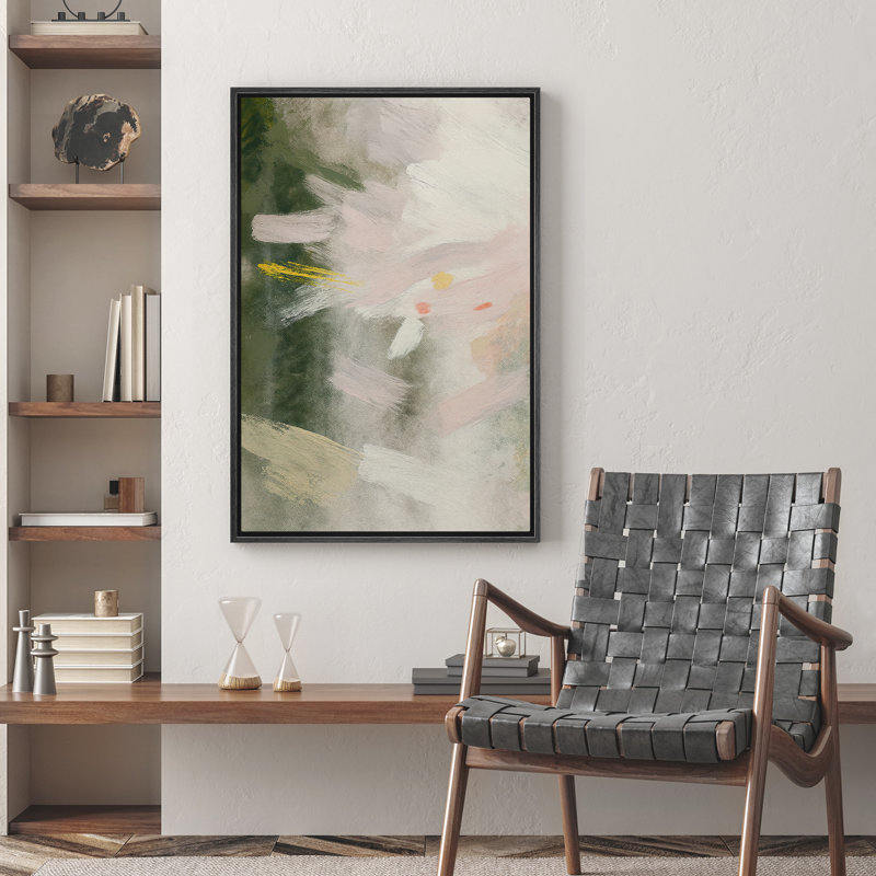 «Neutral Abstract Wall Art», reproduction d'art sur toile encadrée, H 36 po x l 24 po, Noir