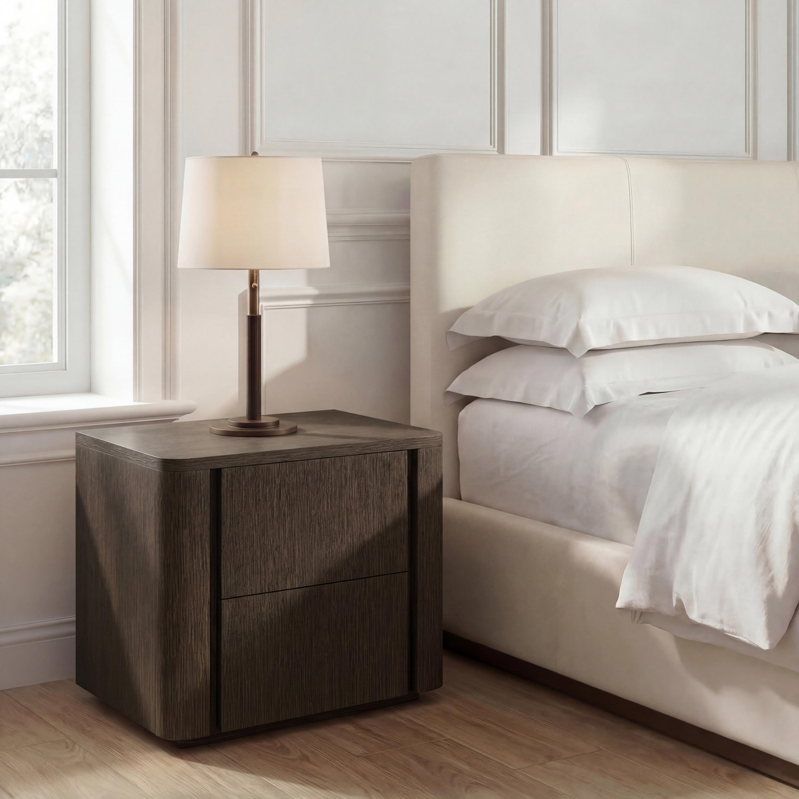 2 - Drawer Nightstand, Brown