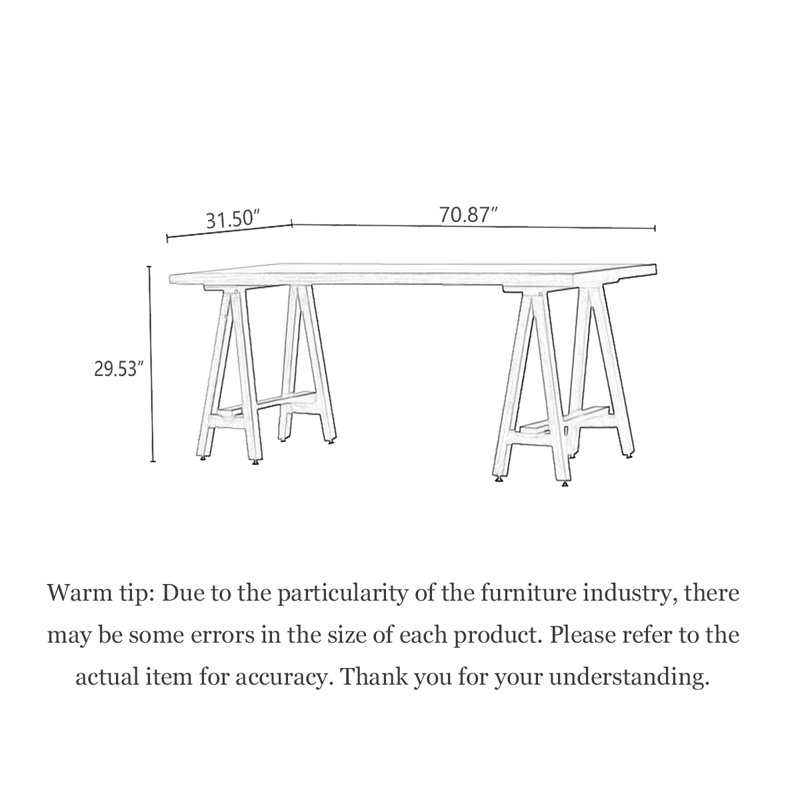 Simple log-style large rectangular solid wood dining table, 29.53" H x  70.87" L x  31.50" W