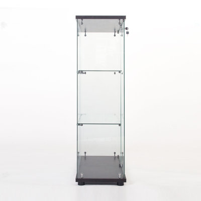Vitrine à deux portes avec 3 tablettes, noir